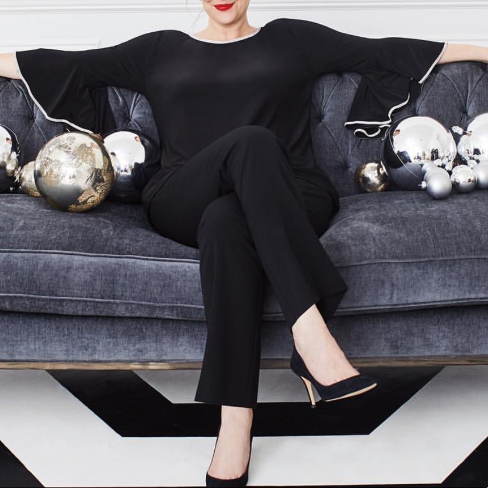 Plus Size Black Trouser Pants Tummy Control Smooth - Picture 8 of 10